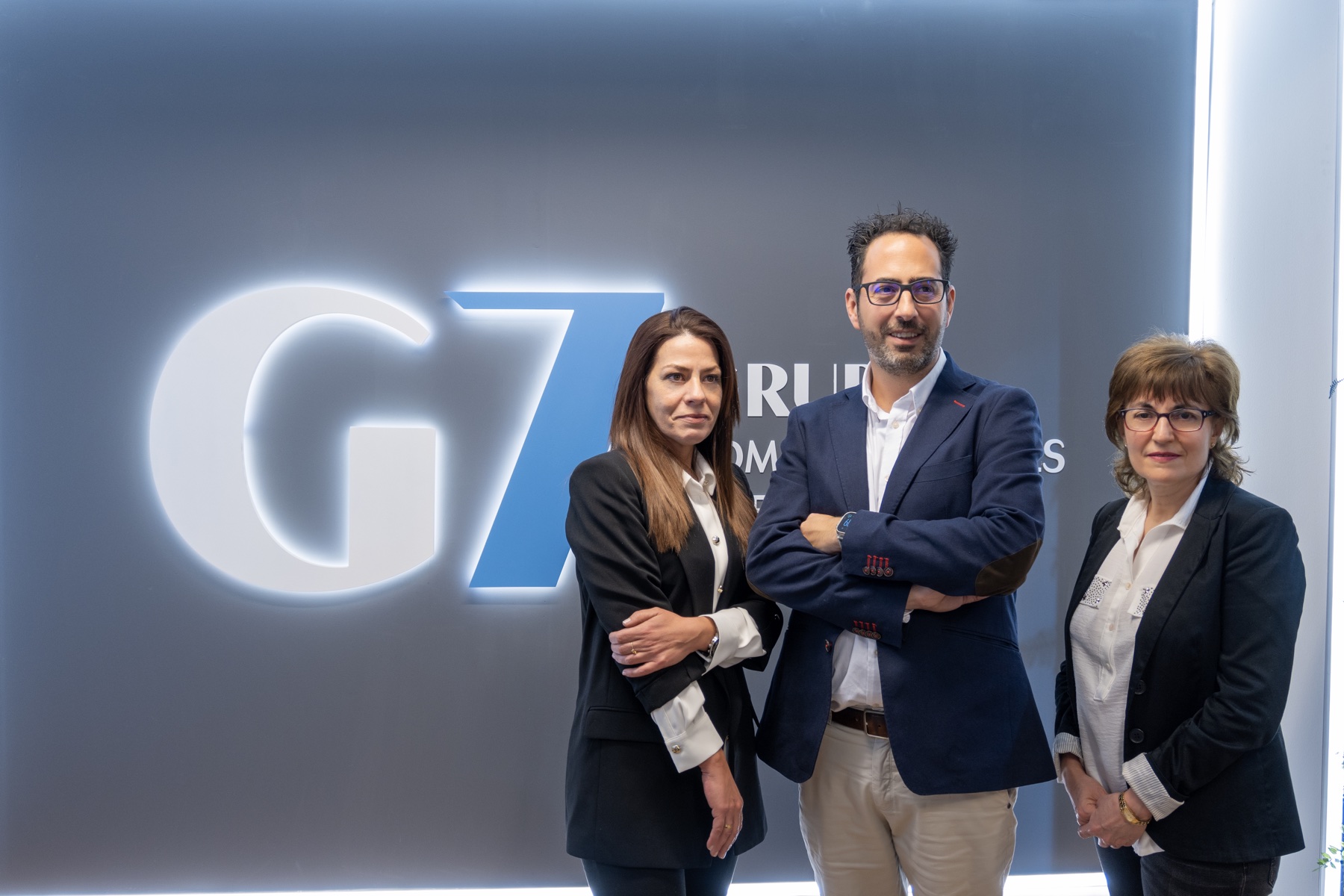 Profesionales de Grupo G7 en su sede de León